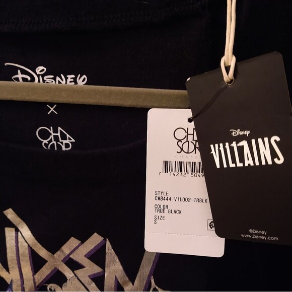 NEW Disney Villains Ursula Black Knit Cropped Drop Shoulder Sweater Top Small - Picture 4 of 8